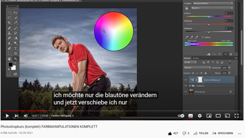 Photoshopkurs (komplett) FARBMANIPULATIONEN KOMPLETT Kostenloses YouTube Video