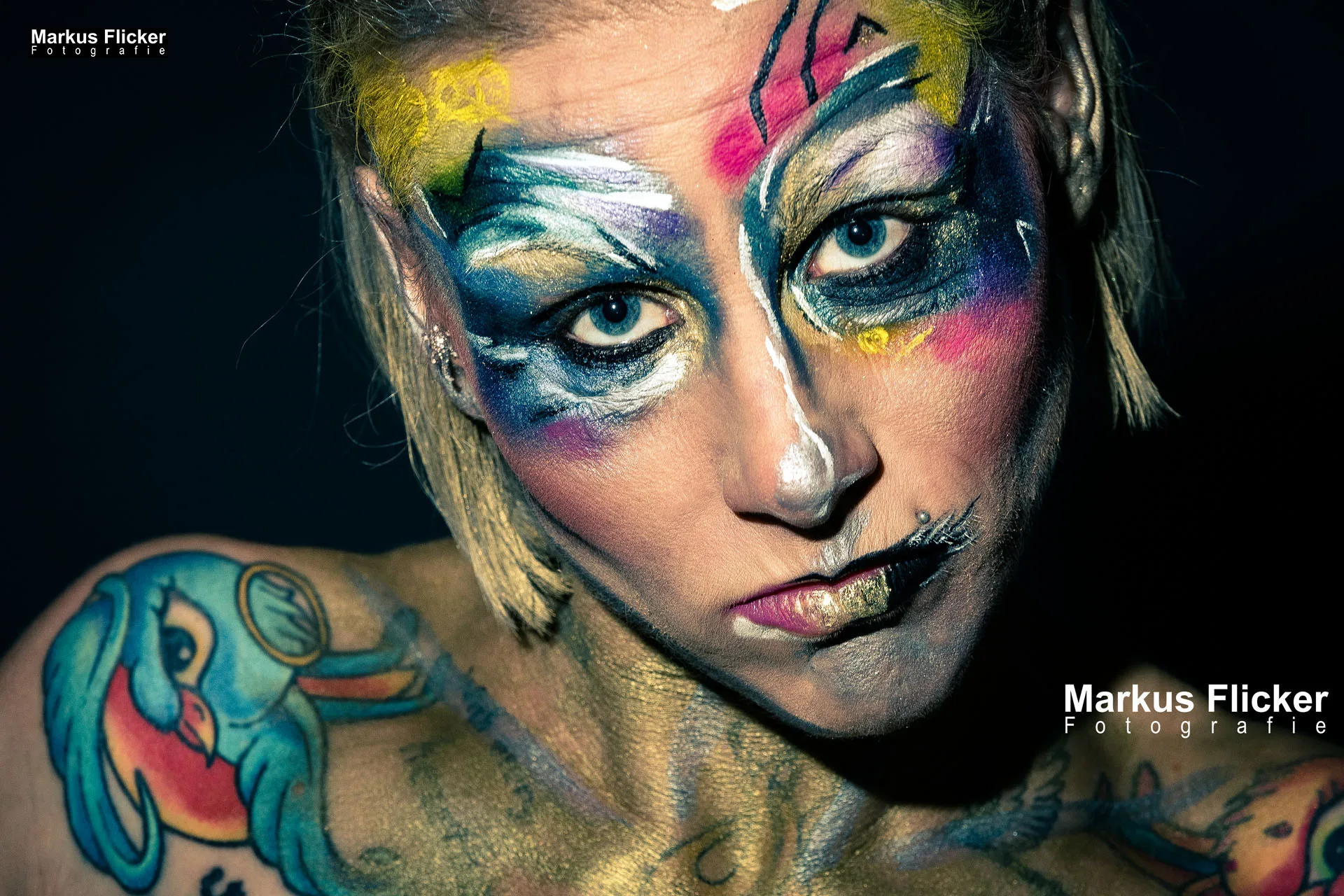 Extreme Avant Garde Make Up Female Model Studio Fotostudio Fotosession