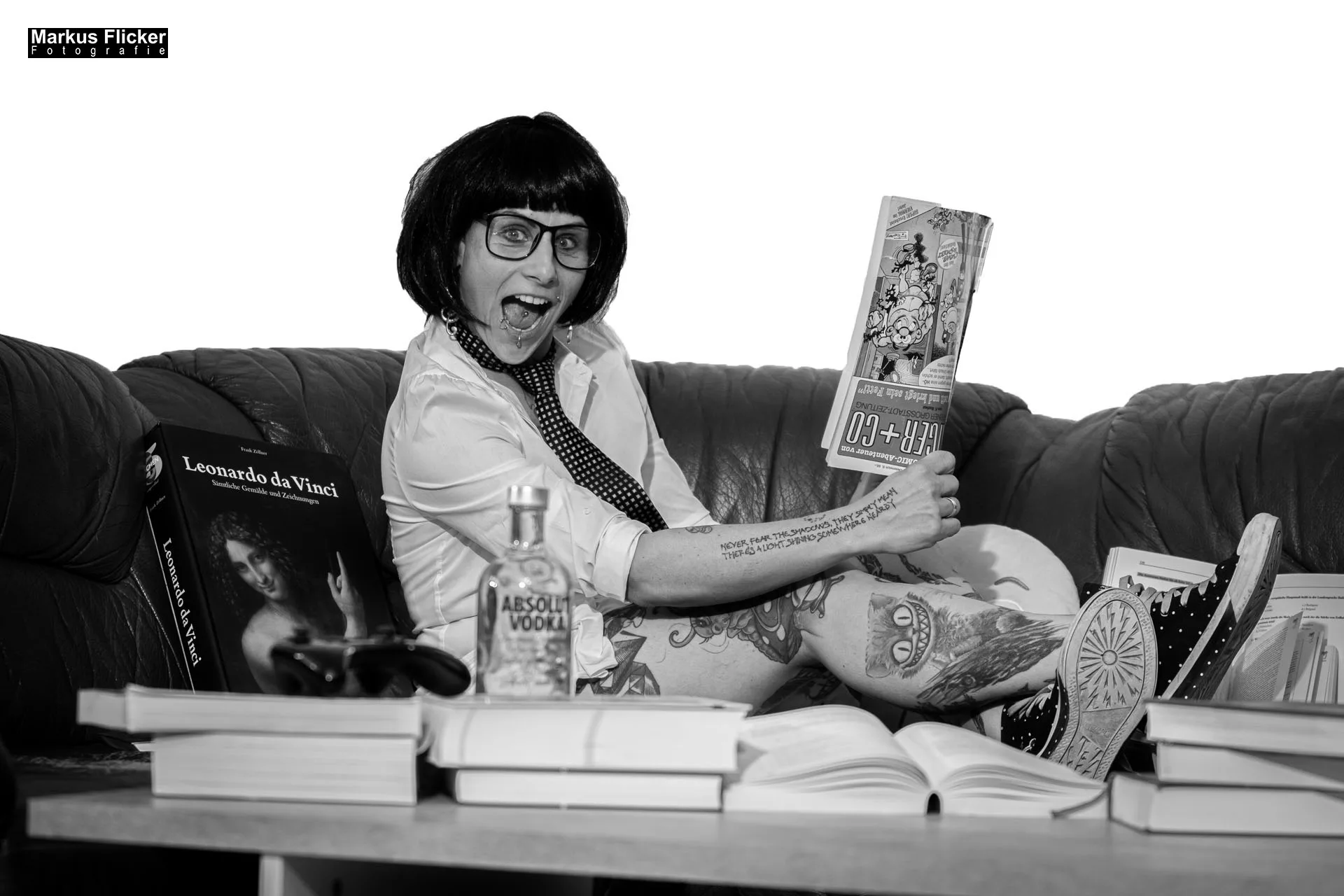 Comic Book Pop Art Style Fotoshooting mit Elke Little Crazyinkedgirl Tattoomodel