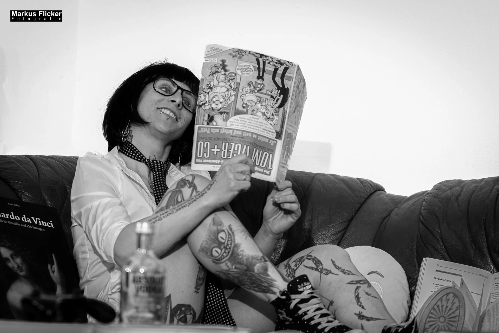 Comic Book Pop Art Style Fotoshooting mit Elke Little Crazyinkedgirl Tattoomodel