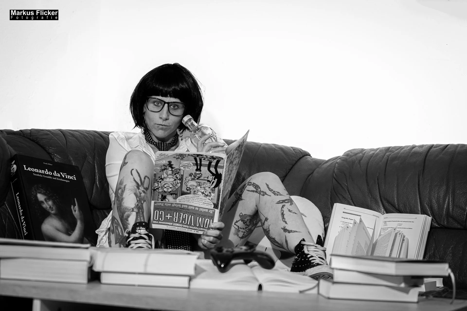 Comic Book Pop Art Style Fotoshooting mit Elke Little Crazyinkedgirl Tattoomodel