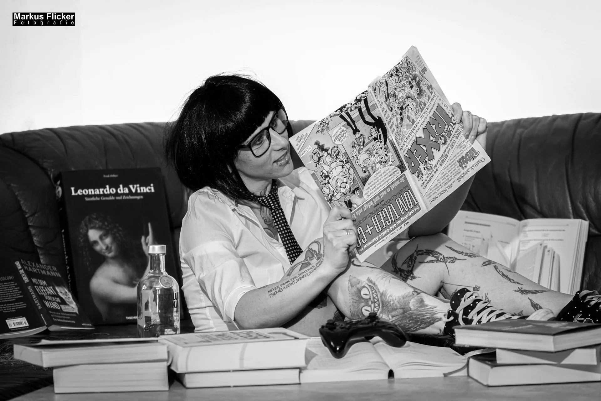 Comic Book Pop Art Style Fotoshooting mit Elke Little Crazyinkedgirl Tattoomodel