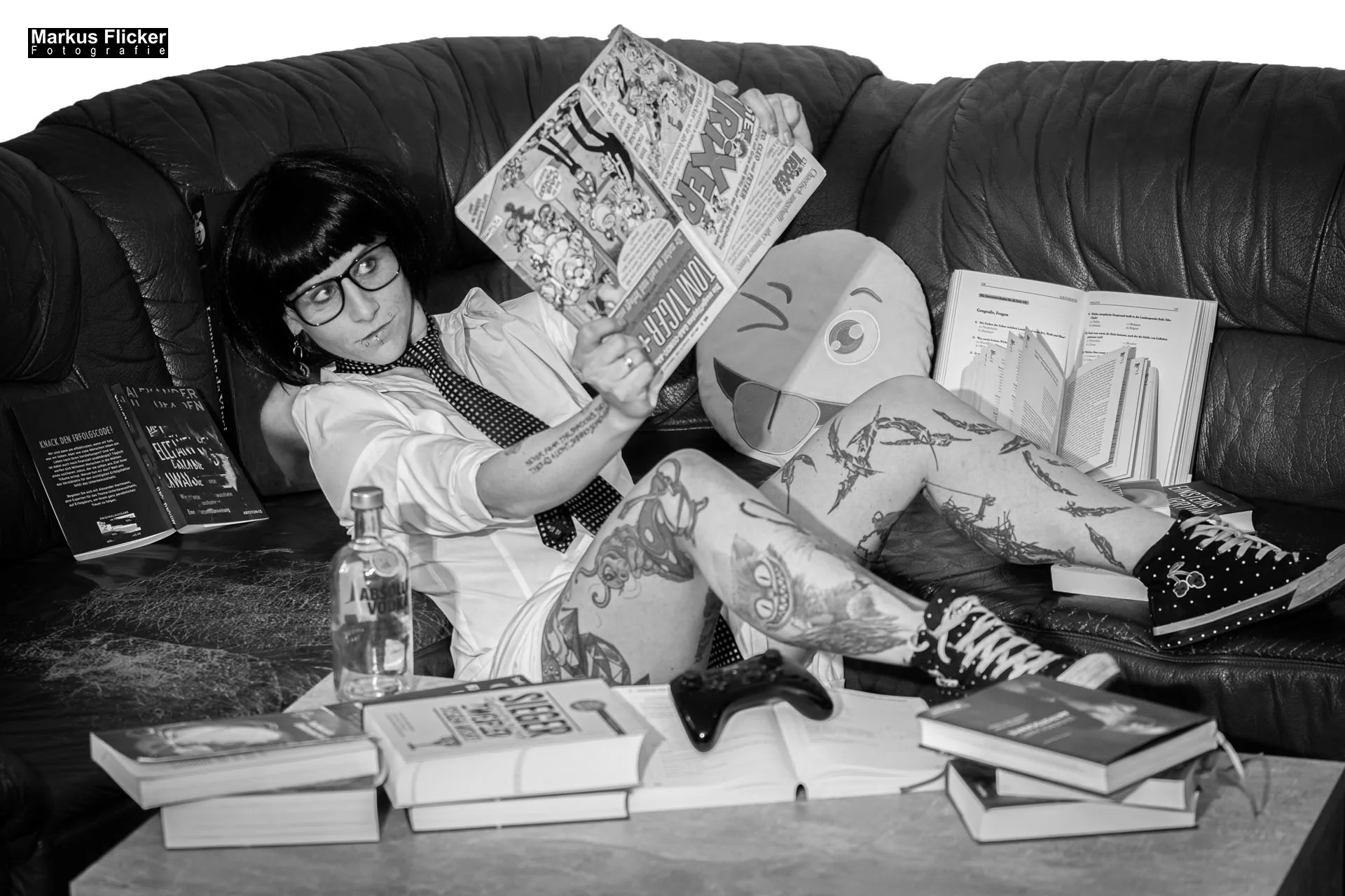 Comic Book Pop Art Style Fotoshooting mit Elke Little Crazyinkedgirl Tattoomodel