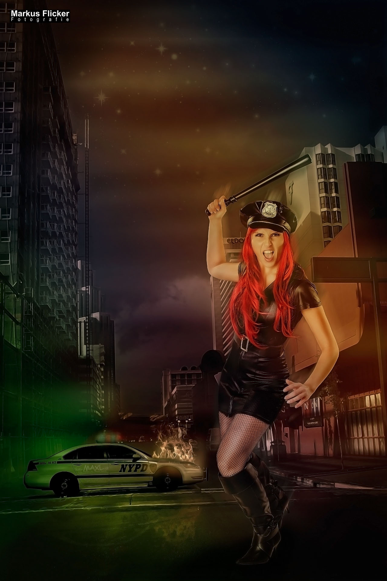 Female Police Office Photoshop Compositing DigiArt Fantasy Halloween