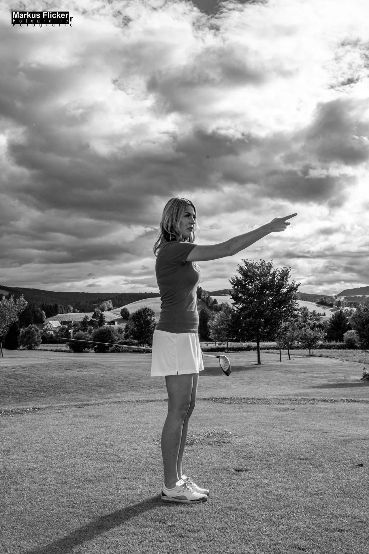Making-Of Fotos Golfclub Almenland Golf Fotoshooting mit Female Model Silvia Reisinger