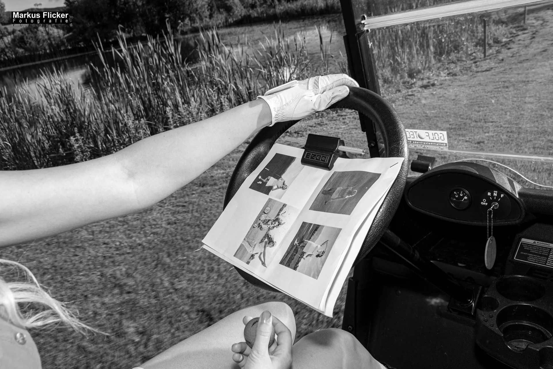 Making-Of Fotos Golfclub Almenland Golf Fotoshooting mit Female Model Silvia Reisinger