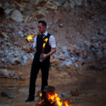 Imagefotos Pyrotechnik Showbarkeeper mit Feuer