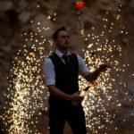 Imagefotos Pyrotechnik Michelitsch Showbarkeeper mit Feuer und Feuerwerk