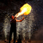 Imagefotos Pyrotechnik Showbarkeeper mit Feuer