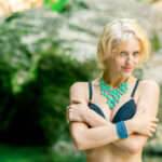 Model Kyara Wasser Bikini Fotoshooting in der Raabklamm