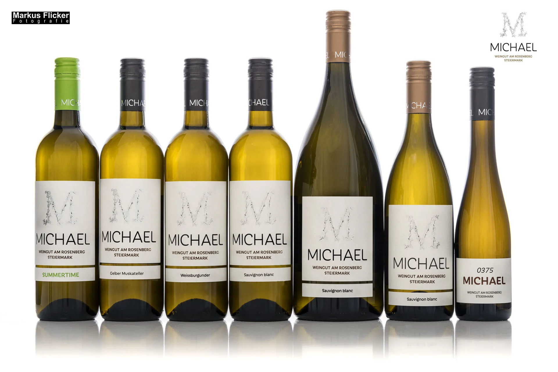 Weingut Michael am Rosenberg Werbefotos Wein Steiermark Österreich im Fotostudio Produktfotos