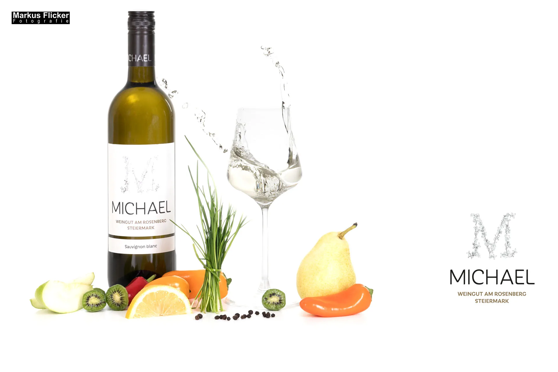 Weingut Michael am Rosenberg Werbefotos Wein Steiermark Österreich im Fotostudio Produktfotos