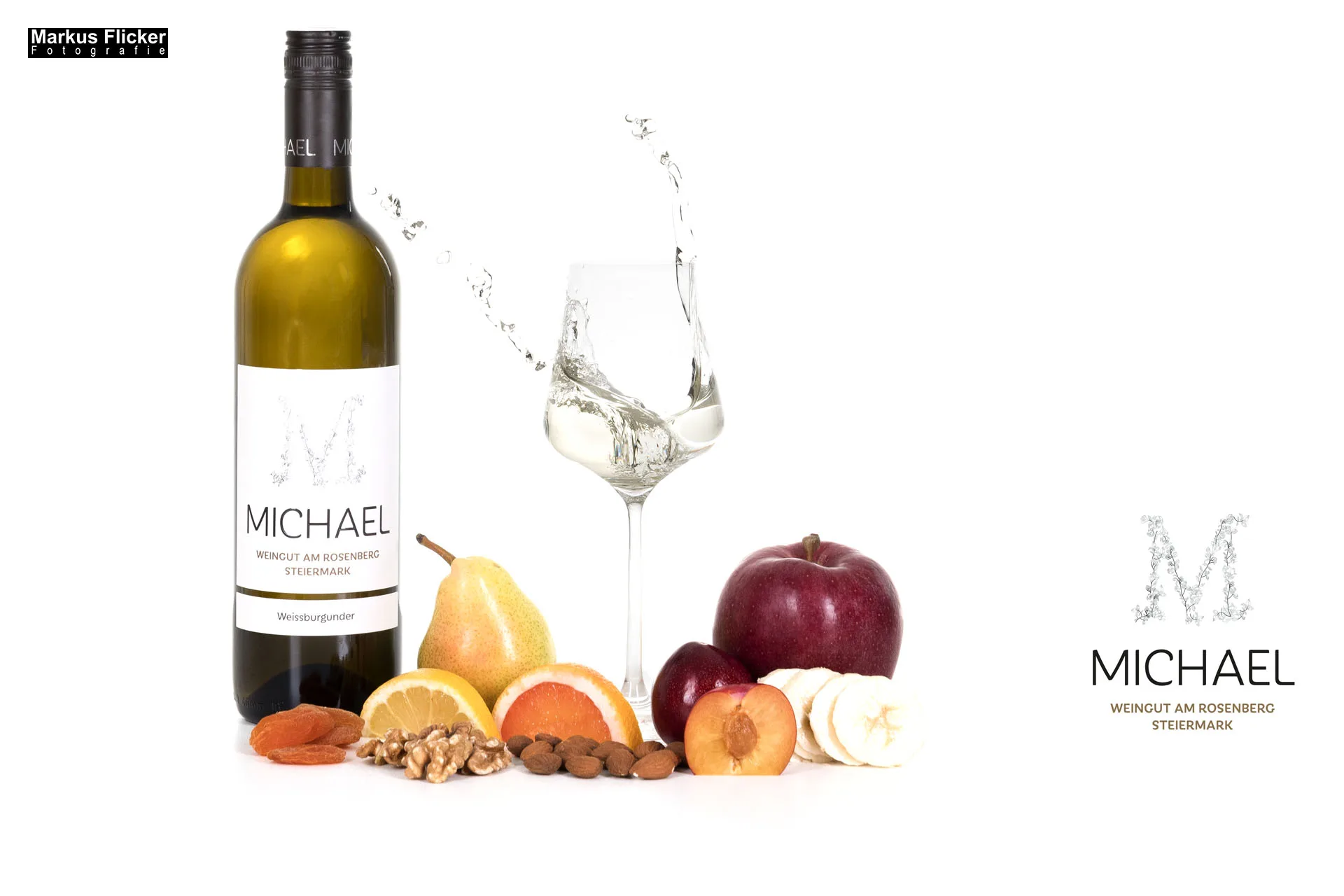 Weingut Michael am Rosenberg Werbefotos Wein Steiermark Österreich im Fotostudio Produktfotos