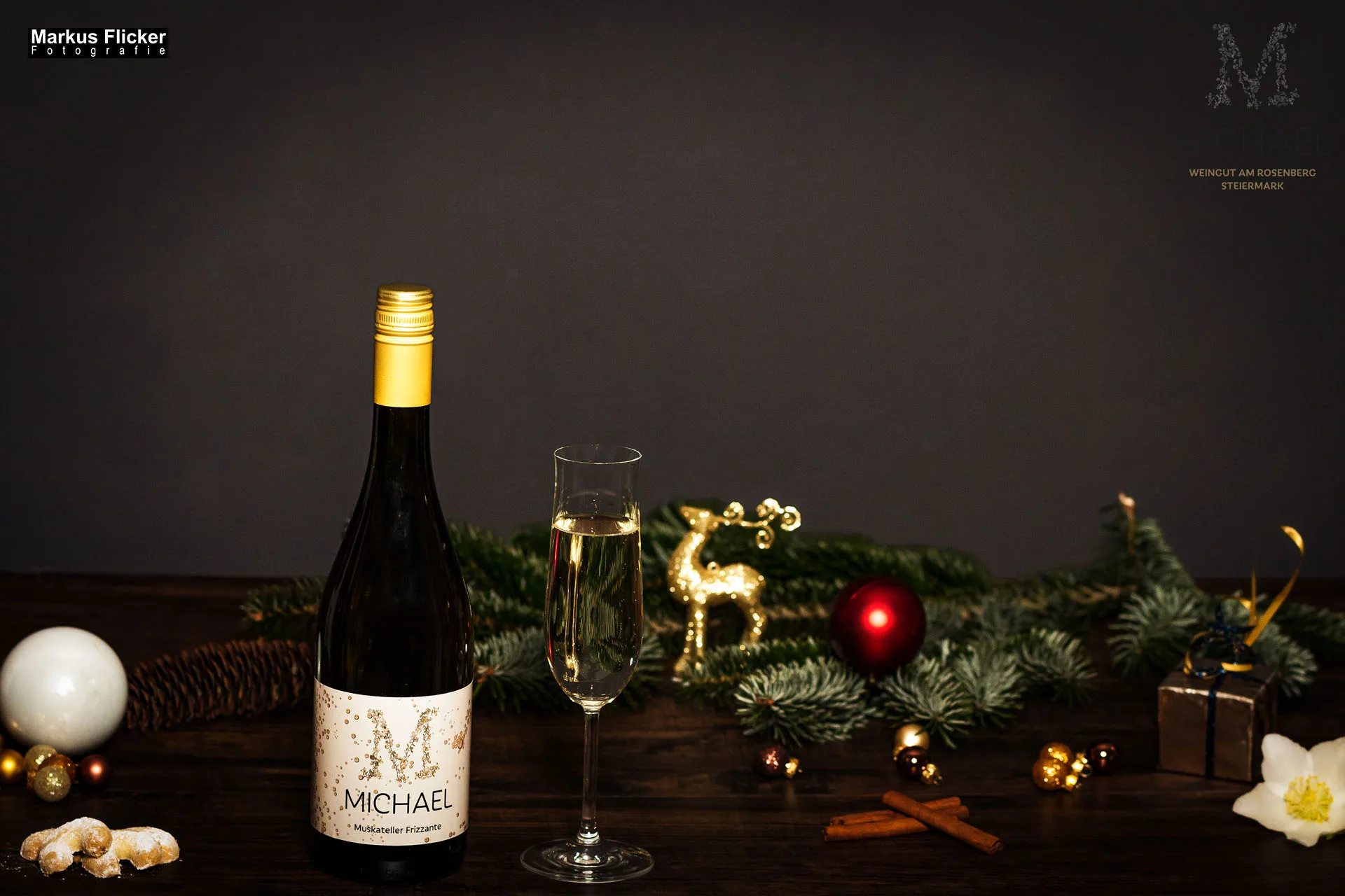 Weingut Michael am Rosenberg Werbefotos Wein Steiermark Österreich im Fotostudio Produktfoto