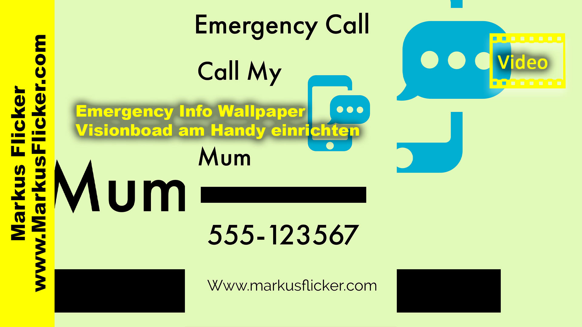 Emergency Info Wallpaper / Visionboard am Handy einrichten