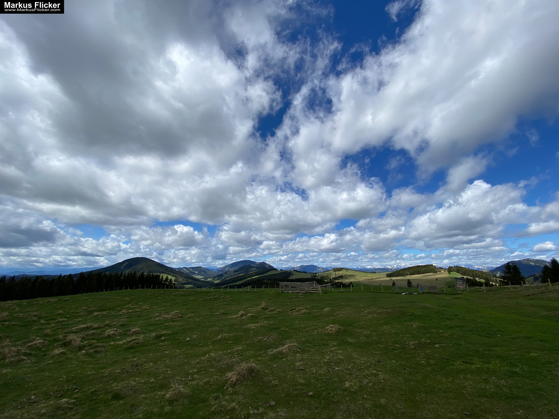 Genieße den wunderschönen Plankogel Rundwanderweg auf der Sommeralm im Almenland Steiermark Österreich bei einem entspannten Spaziergang mit dem Smartphone