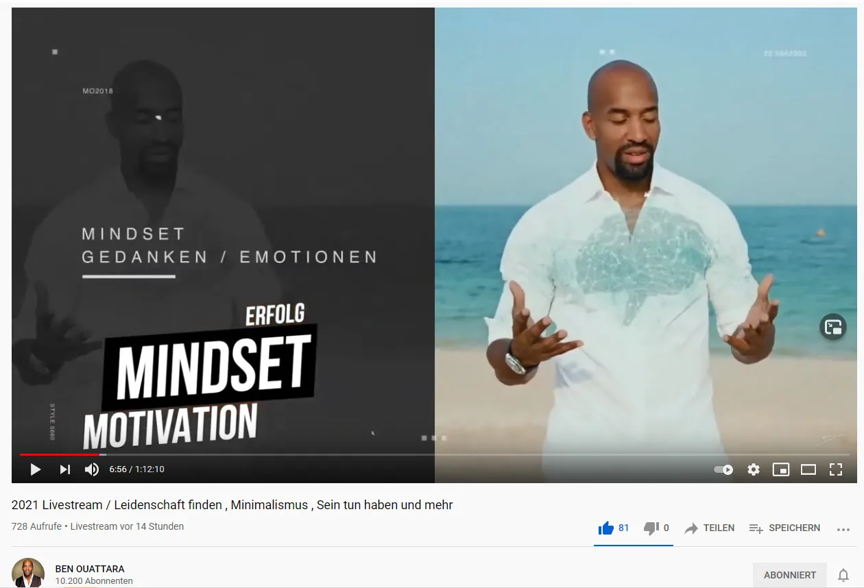 Mehr über den Artikel erfahren BEN OUATTARA 2021 Livestream Leidenschaft finden Minimalismus Sein tun haben und mehr inkl. Brian Tracy 6 P Prior Proper Planning Prevents Poor Performance