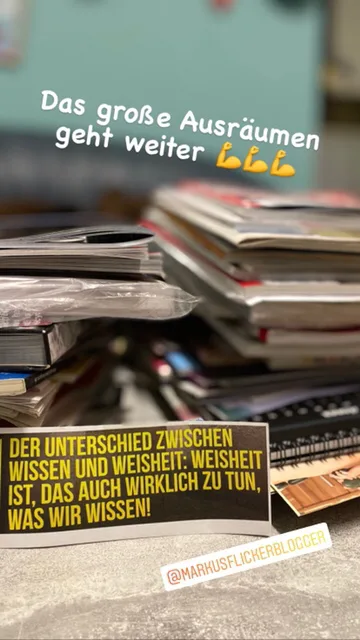 Mehr über den Artikel erfahren Das große Räumen geht weiter Vorschau 1. Aufräumen und Ausräumen #minimalismus Minimalismus Mehr Geld Mehr Zeit Mehr Platz Mehr Leben: Minimalistisch leben, maximal profitieren, maximal genießen, weniger Ballast