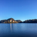 Bled Veldes Feldes in Slowenien mit der Marienkirche auf der kleinen Insel des Bleder Sees