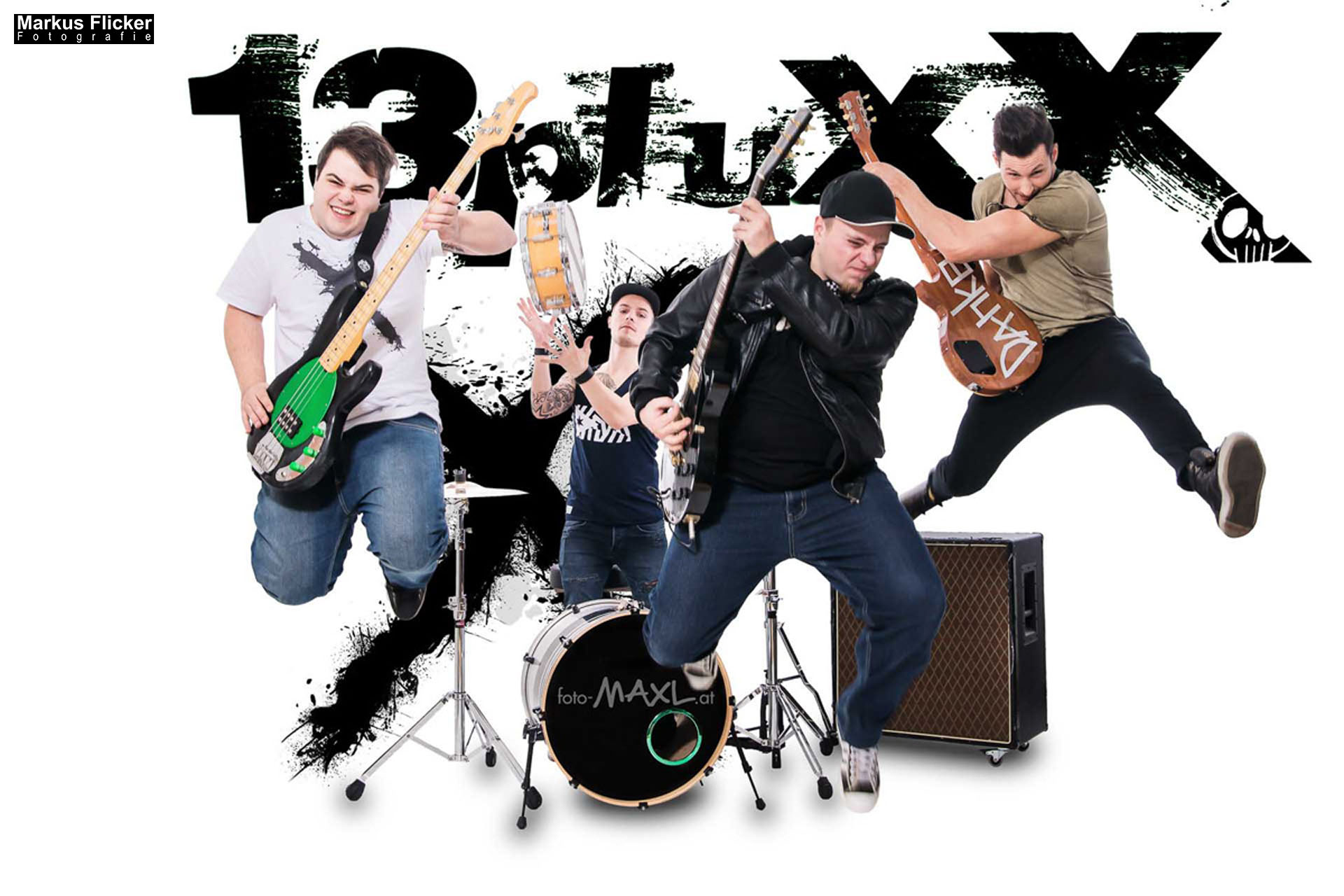 13pluXX Band Fotoshooting im Fotostudio
