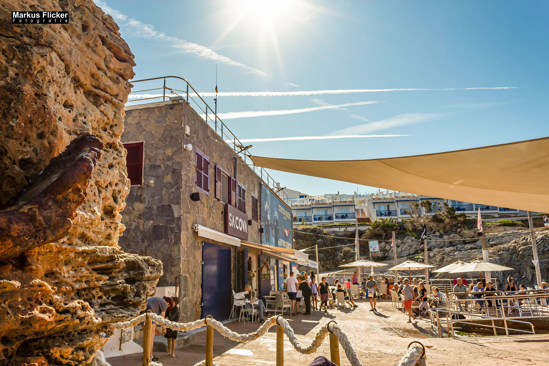 Cala Lliteras, Bar Sa Cova, Mero Diving auf Mallorca in Spanien