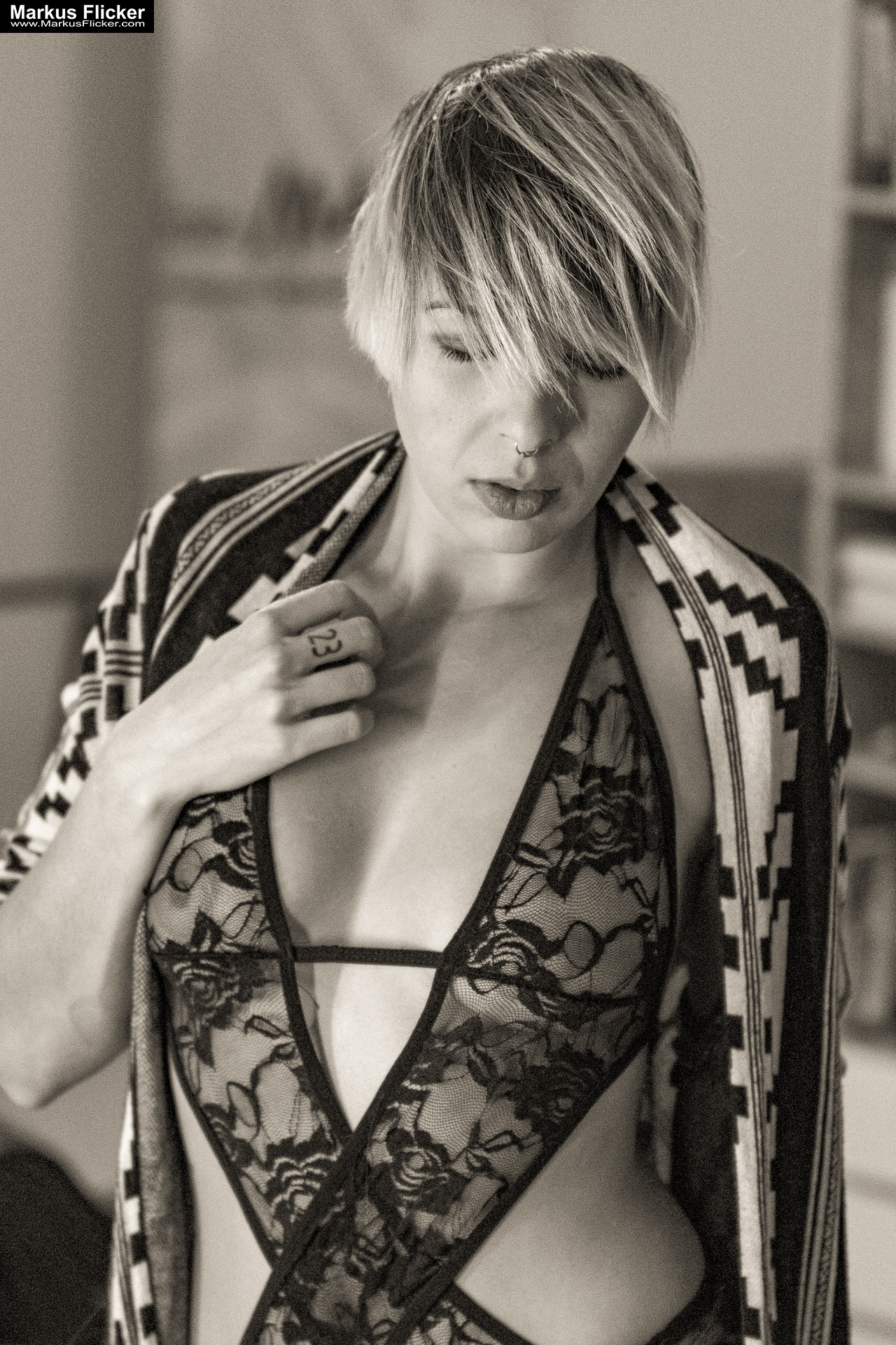 Erotic Art In The Mirror Female Model Lisa in Dessous Photography im Spiegel