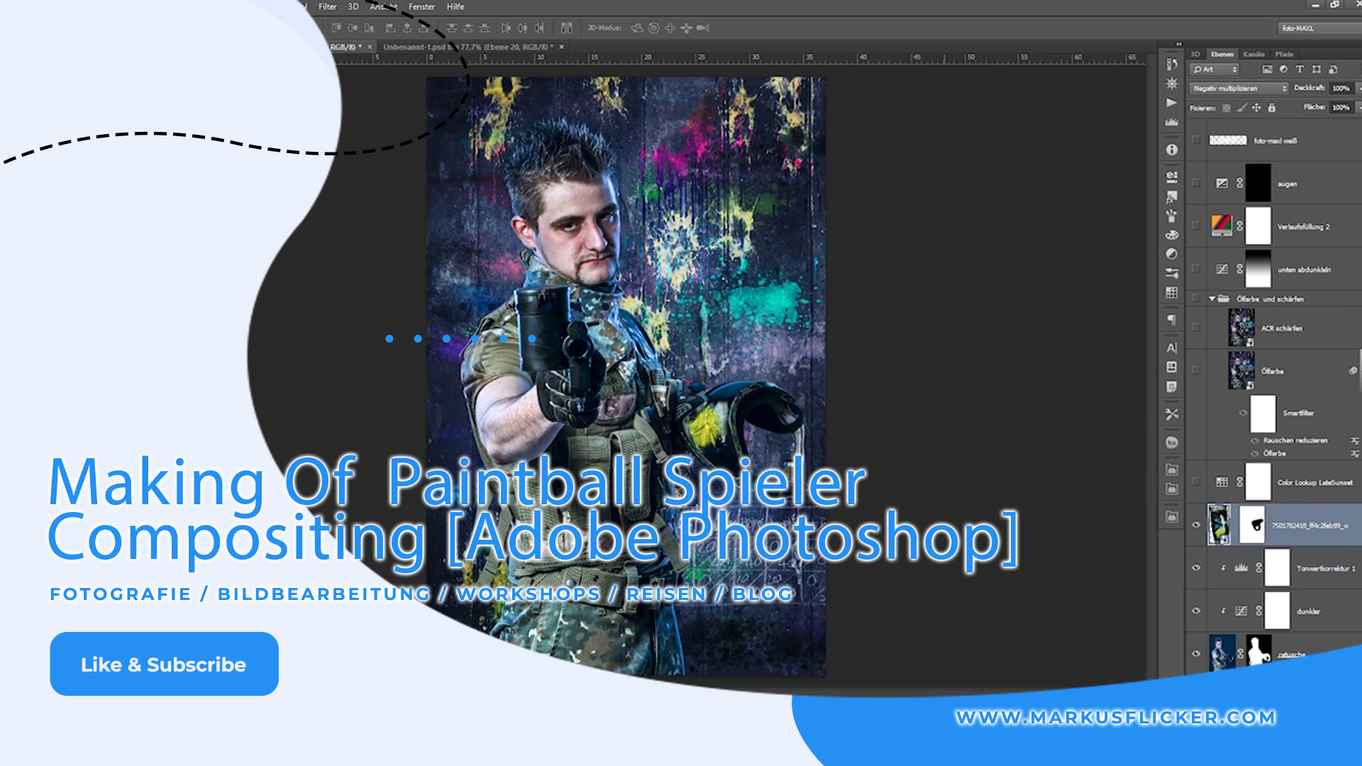 Making Of YouTube Video – Paintball Spieler Compositing [Adobe Photoshop]