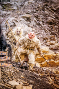 Vides Teufels Pass Perchten Krampus Fotoshooting im Steinbruch