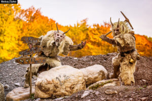 Vides Teufels Pass Perchten Krampus Fotoshooting im Steinbruch