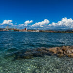 Plaža Žusterna Strand Beach New Koper Obmorski Park island Seehafenstadt in Slowenien an der Adria Istrien #visitslovenia #ifeelslovenia #visitkoper