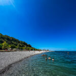 Plaža Žusterna Strand Beach New Koper Obmorski Park island Seehafenstadt in Slowenien an der Adria Istrien #visitslovenia #ifeelslovenia #visitkoper