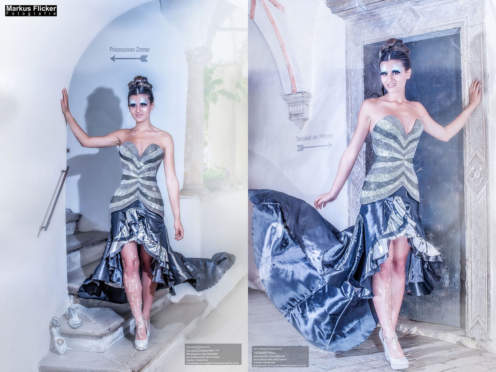 Die zertanzten Schuhe Photoshop Bildbearbeitung und Fotoprojekt Designer Kleider LS Design und Astrid Trummer