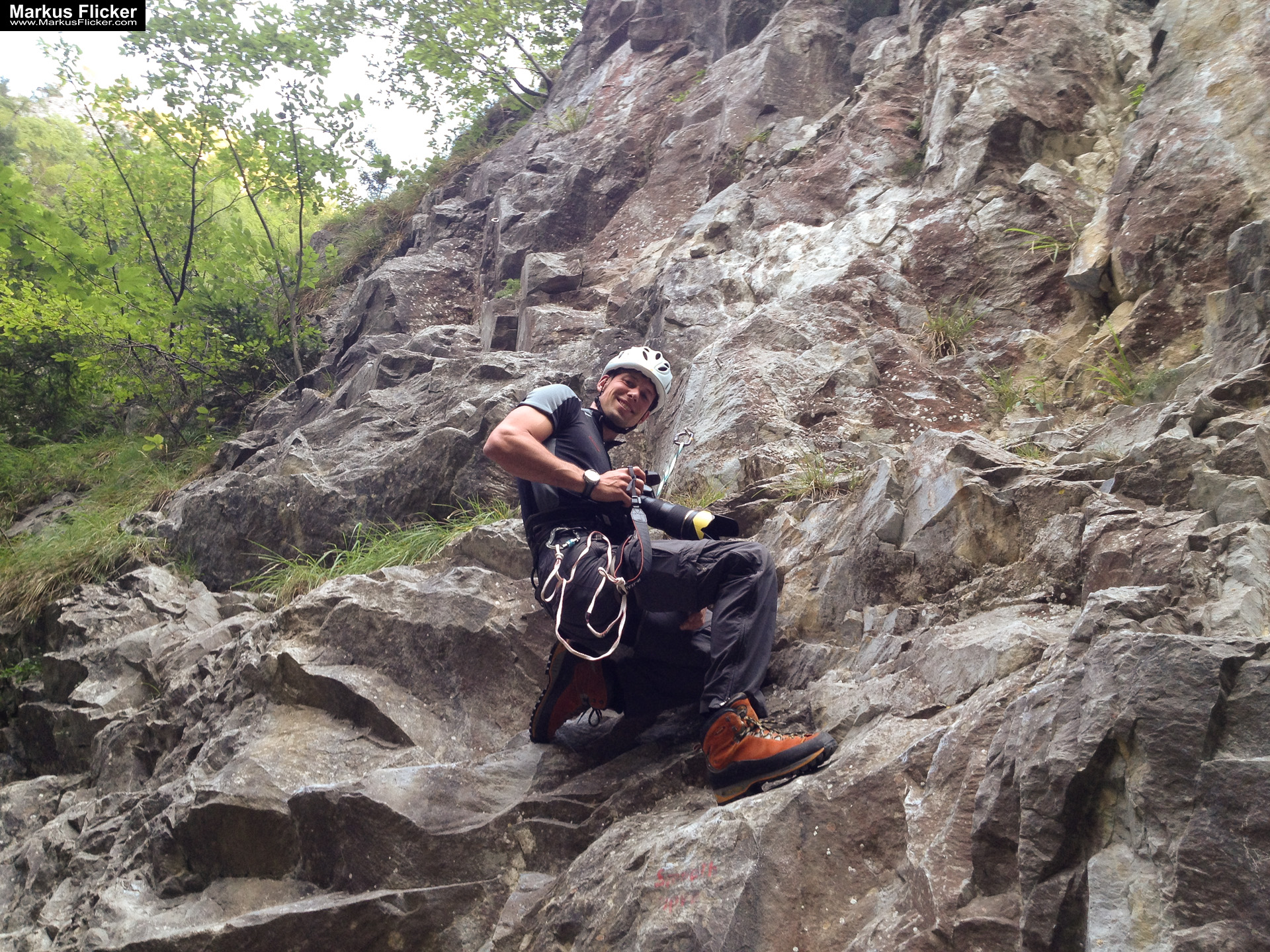 Klettern Outdoor Bergsport Imagefoto Fotografie und Bildbearbeitung Echtes Klettern mit digitaler Landschaft kombiniert