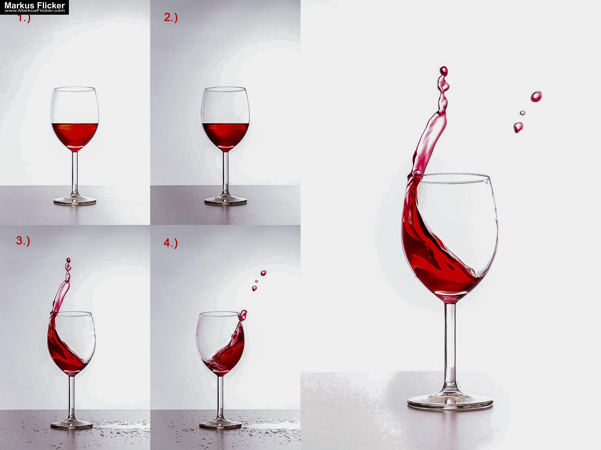 Wein im Weinglas Fotografie Water Splash Photo Shoot Product Photography Produktfoto Werbefoto Rotwein