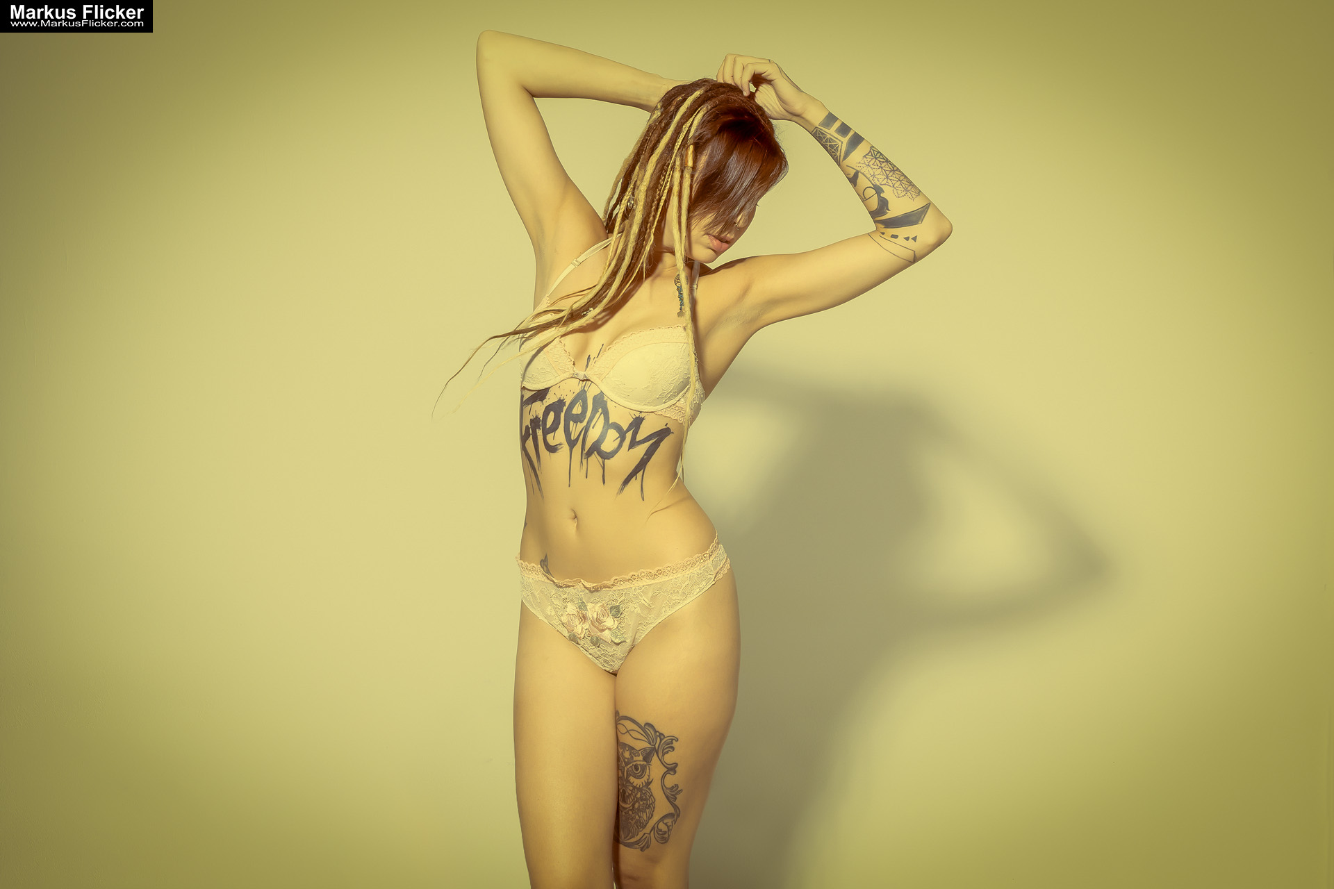 Dreadlocks Dreads Female Model Lisa Nude Dessous Photography Tattoo Piercing