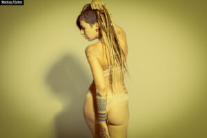 Dreadlocks Dreads Female Model Lisa Nude Dessous Photography Tattoo Piercing