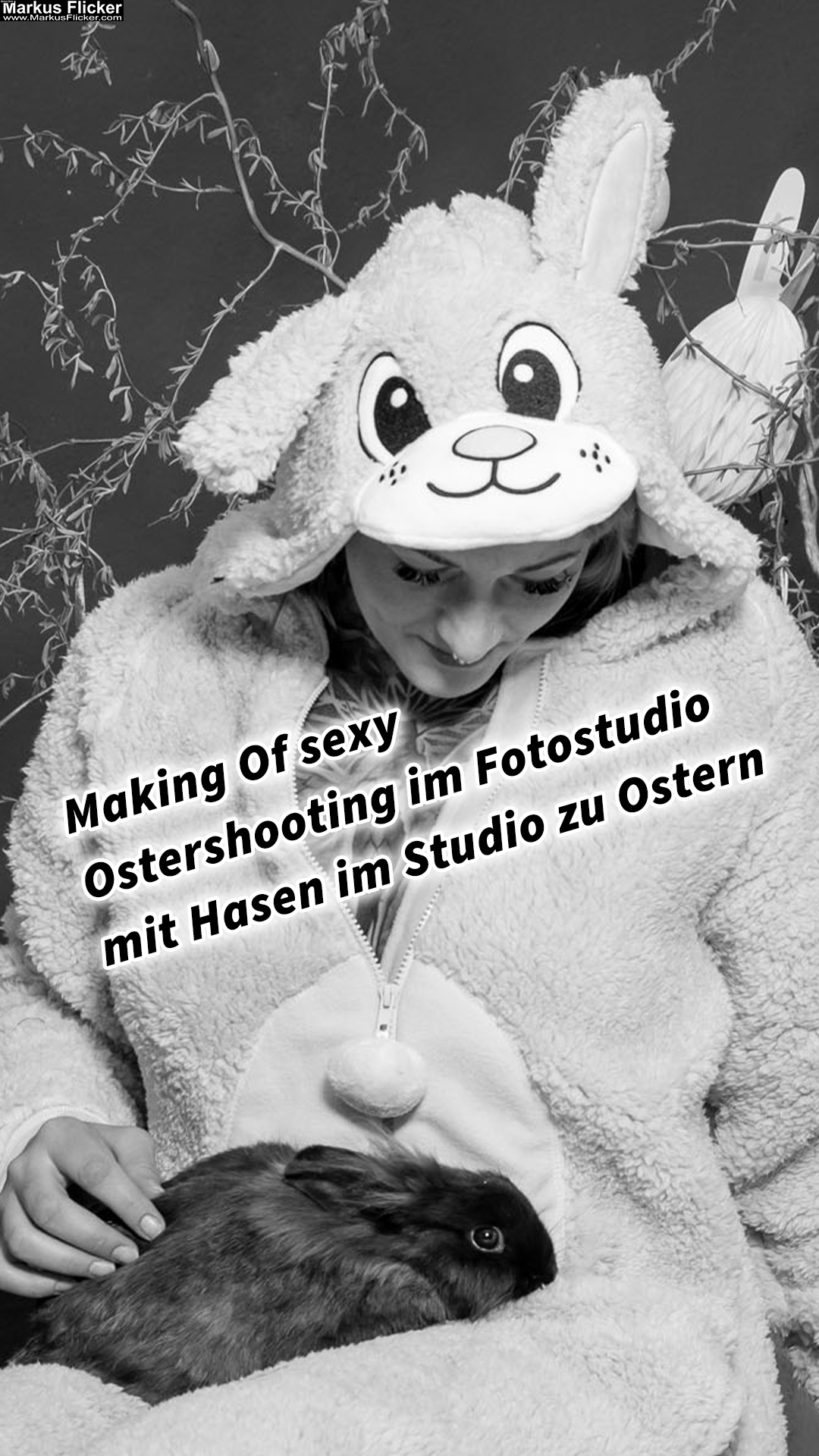 Making Of sexy Ostershooting im Fotostudio mit Hasen im Studio zu Ostern