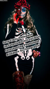 Sexy Crazy Halloween im Fotostudio mit viel Blut Fotoshooting Photoshoot Bildideen für Fotografen inkl. 20 Bildideen für Models und Fotografen zu Halloween im Oktober