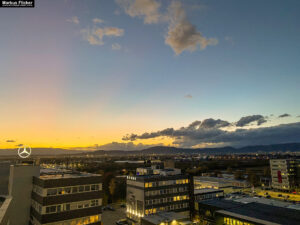 Technopark Raaba Graz Sonnenuntergang inkl. Mercedes Stern Business Park