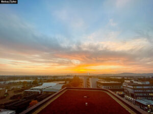 Technopark Raaba Graz Sonnenuntergang inkl. Mercedes Stern Business Park