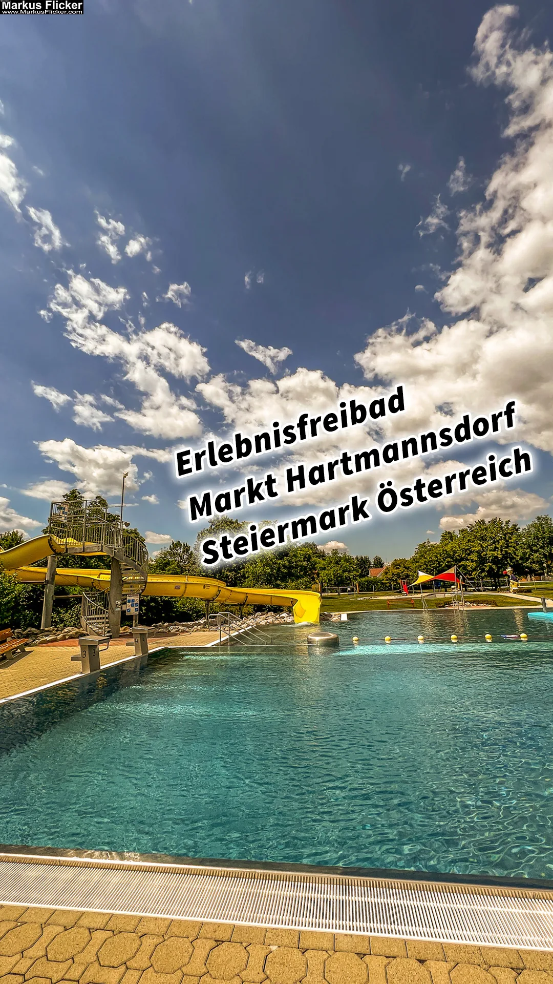 Mehr über den Artikel erfahren Erlebnisfreibad Schwimmbad Markt Hartmannsdorf Steiermark Österreich Freibad #visitstyria #visitaustria