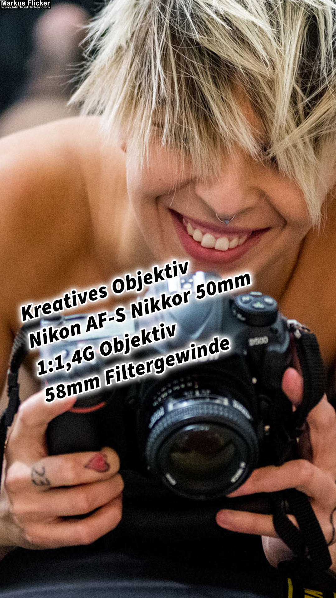 Kreatives Objektiv Nikon AF-S Nikkor 50mm 1:1,4G Objektiv 58mm Filtergewinde