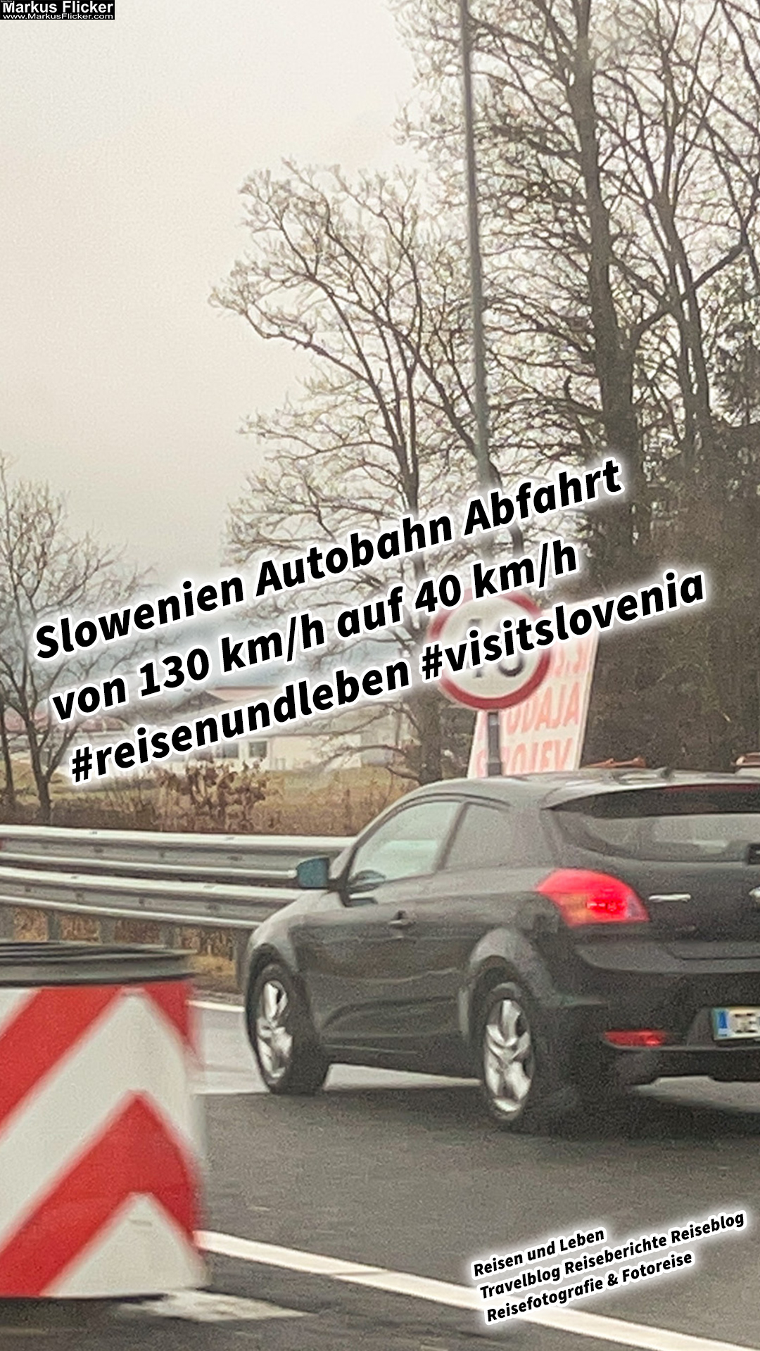 Slowenien Autobahn Abfahrt von 130 km/h auf 40 km/h #visitslovenia