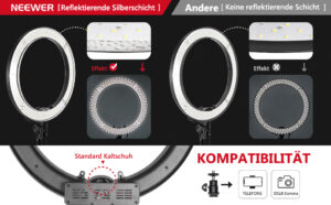 NEEWER Ringlicht mit Stativ Set: 18 Zoll/48cm Außen 55W 5600K Dimmbare LED-Ringleuchte mit Bluetooth Fernbedienung für Handy/Kamera für YouTube TikTok Self-Porträt Foto Tätowierer Make-up #unboxing #unboxingvideo