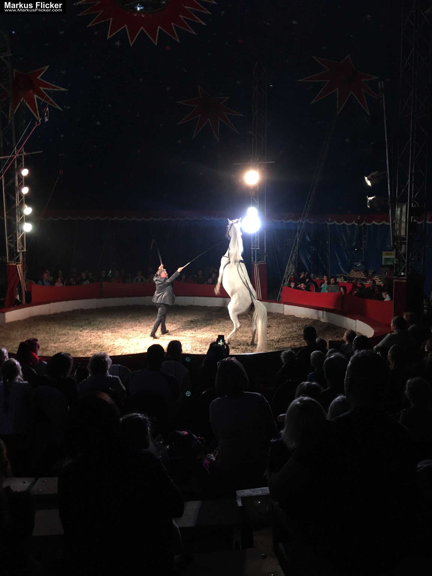 Der Zirkus ist in der Stadt. Fotografieren einer Vorstellung mit dem Smartphone