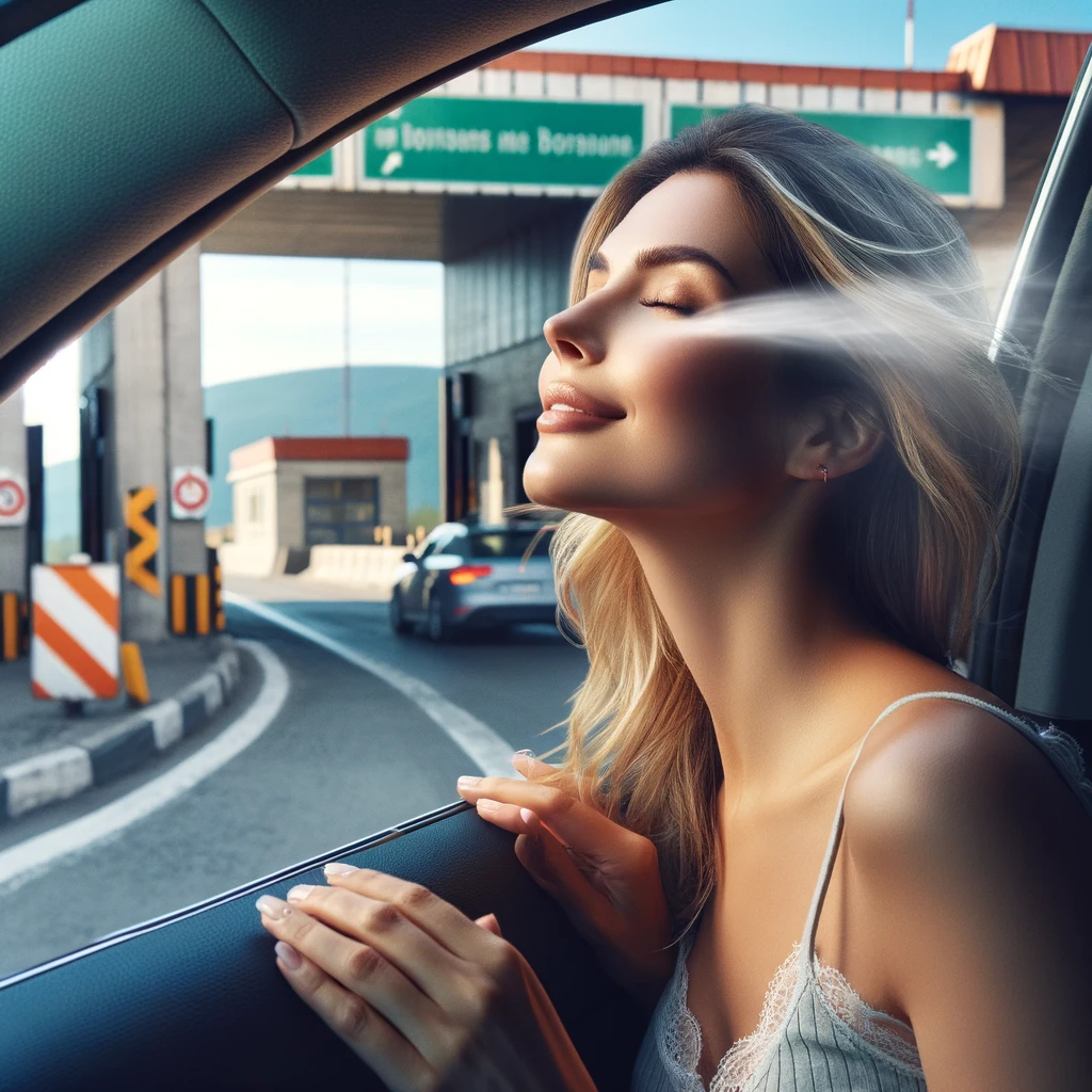 Mehr über den Artikel erfahren Frischluft im Auto beim Grenzübergang. Reiseroutine. Weg mit Vergangenheit und nur noch Gegenwart und Zukunft. Reisen erweitert deinen Horizont. Positive Reiseroutinen.