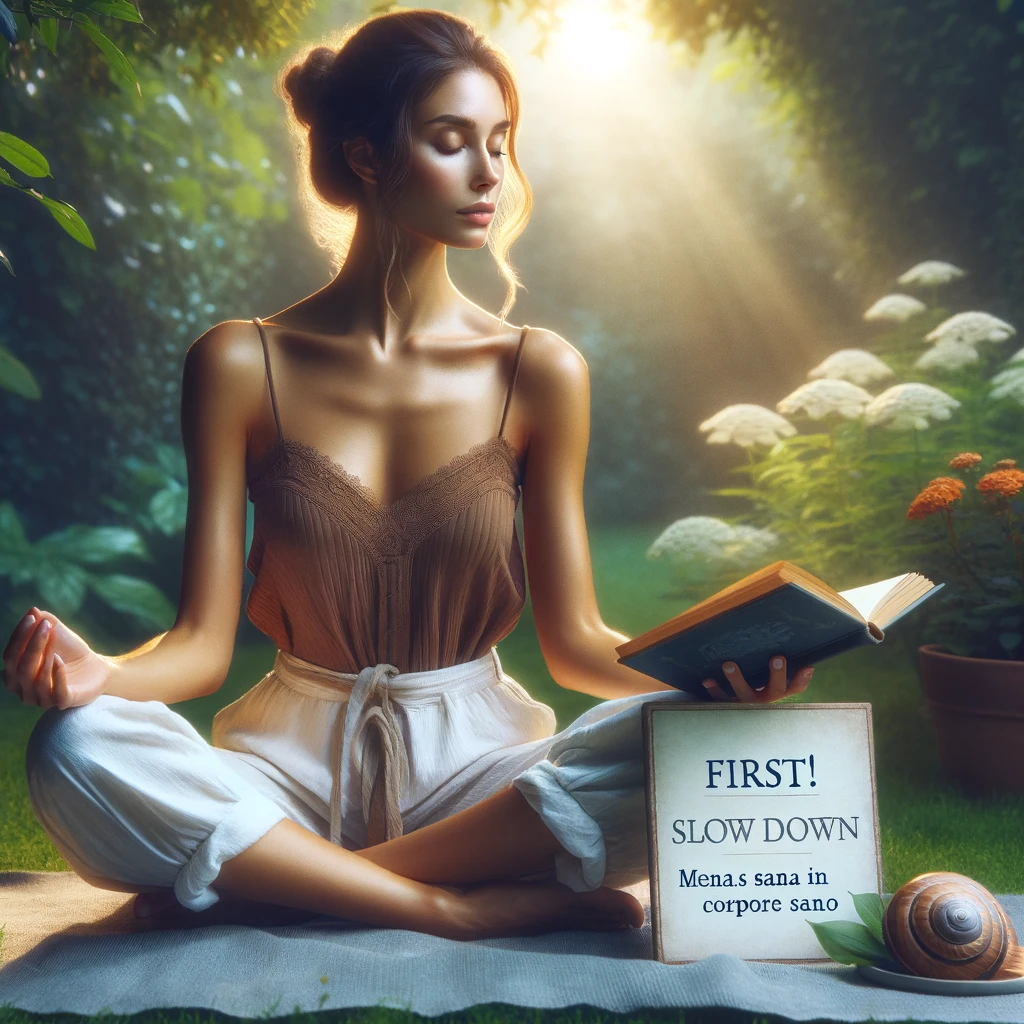 Mehr über den Artikel erfahren First! Slow Down! Mens sana in corpore sano! Geschichte über Ruhe und Auszeit! StepByStep… Eines nach dem Anderen! Mehr Konzentration und Fokus!