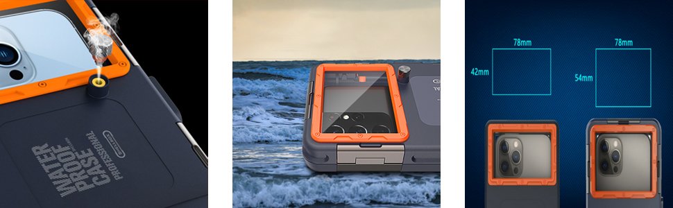 Wasserdichte Handyhülle Universelle Tauchen Professionelle Handy Unterwasser Hülle Handytaschen für iPhone Samsung Huawei, Tauchen Schnorcheln Surfen,Wasserdicht tief 15 m
