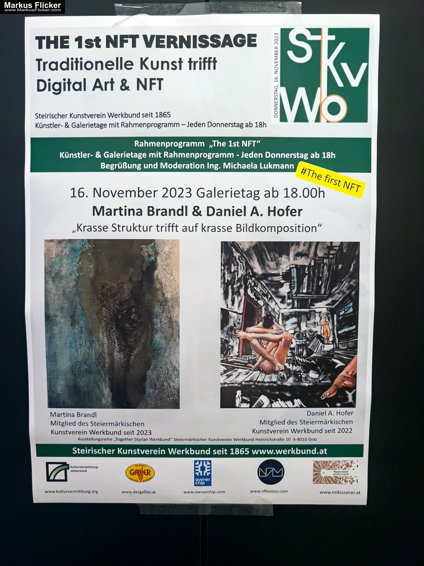 THE 1st NFT VERNISSAGE Traditionelle Kunst trifft Digital ART & NFT #thefirstnft Steiermärkischer Kunstverein Werkbund Graz Martina Brandl 
