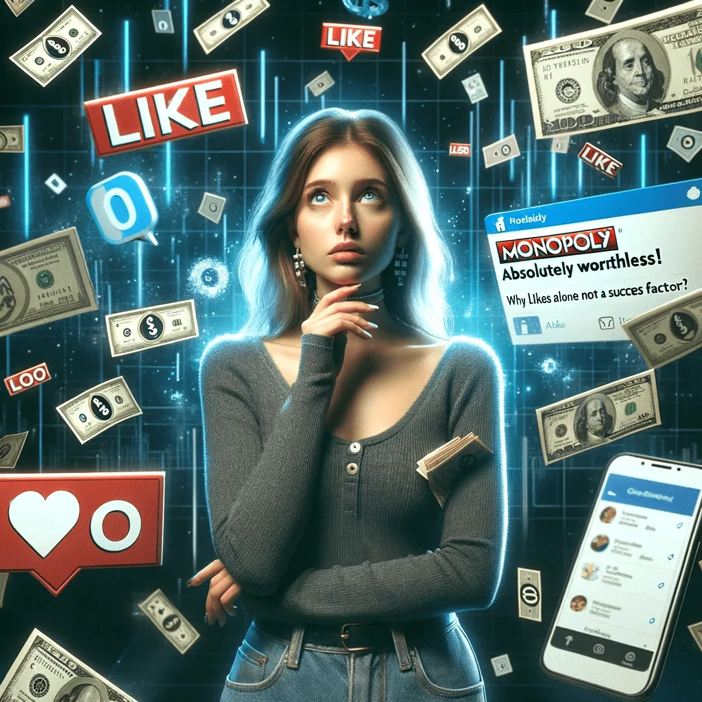 Mehr über den Artikel erfahren Ein Like ist wie Geld in Monopoly. Absolut nichts wert! Warum Likes alleine kein Erfolgsfaktor sind: Was wirklich zählt in Social Media. Wie werde ich im Internet sichtbar?!: Starte mit Social Media für Erfolg durch deinen Online Auftritt und mehr Sichtbarkeit